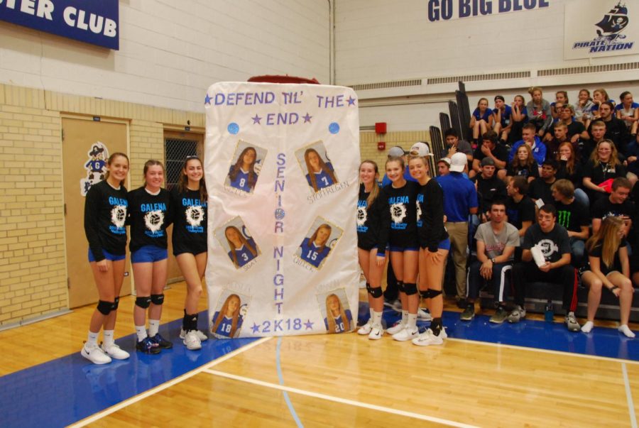 Senior volleyball players recognized