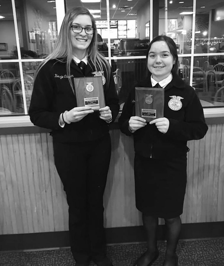 
Solid Speaking. Kenzie Casper and Mackenzie Furlong did an excellent job representing Galena at District Proficiency Interviews. Furlong won the Wildlife Management category for her pheasant project and advanced to the state contest on March 23.