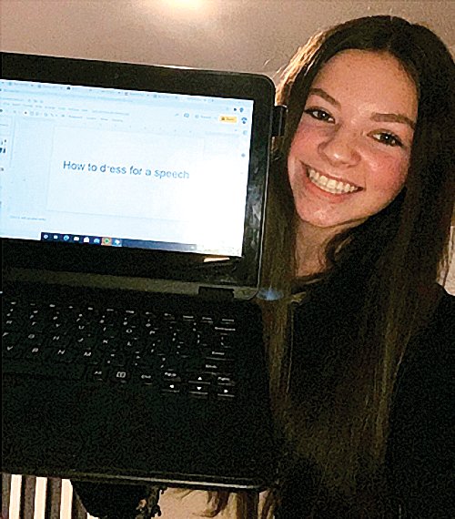 Maddy Glasgow ‘22 smiles with her presentation that placed fourth in the virtual competition. She was judged on a 10-minute portion of a lesson plan she created. “This competition was something I had never done before so I was very happy with the place I got and it was an overall very good experience,” she said. GHS is proud of Maddy and the work she has put in towards Agriculture Education.