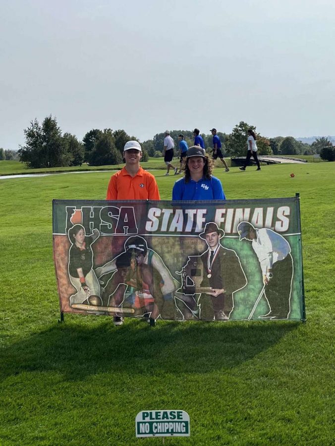 For the first time since 2018, the Galena Boys’ Golf Team had a player move on to the IHSA State Golf Meet. Ryan Sotffregen represented the GHS Boys’ Golf Team in Bloomington, IL. “Going to state was a great experience,” said Stoffregen, “I’m excited to go back next year and do even better.” Pictured from left, Coach Dave Hahn, Ryan Stoffregen, and Coach Greg Fleege. 