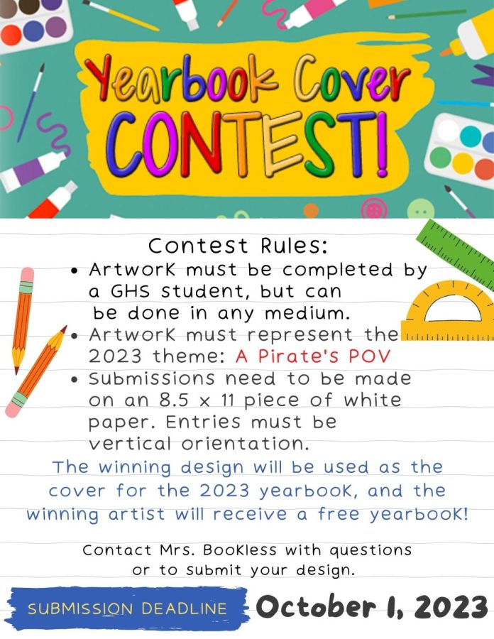 Trying something new, the publications class has decided to create a cover contest this year. Requirements and deadlines can be found on this poster. Mrs. Bookless and the publications class are excited to see the new cover for their yearbook! “We dont really have anything to lose,” said Mrs. Bookless. “If we get some really good suggestions we can either use them as they’ve been submitted or ask people to do some revisions. So it’s kind of a win-win situation for the yearbook class.”