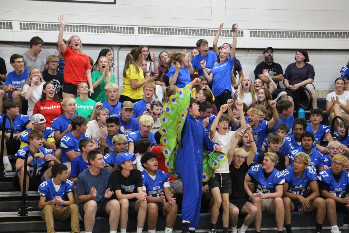 Caption: JUNIOR CLASS WINS THE SKIT NIGHT! Drew Koenigs ‘26 and his classmates celebrate when they announce the winners for Skit Night. “It was a great experience. I feel we always do so well because our grade has the most participation and embraces the spotlight,” said Drew Koenigs. 