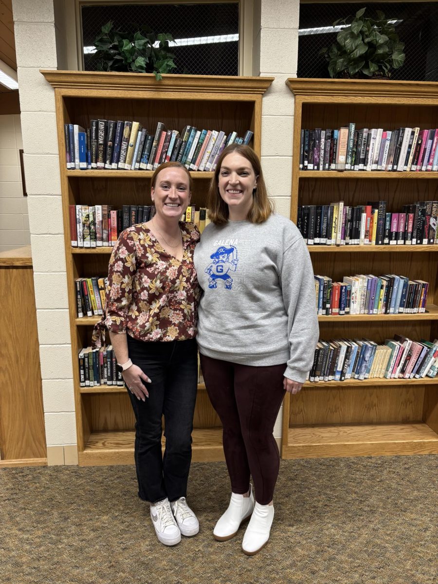 Algebros! Above Mrs. Calfee and Mrs. Burken pose for a photo. These two are an unstoppable duo when it comes to math and who are following their dream of becoming math teachers. “A quote from Calfee or Burken” 