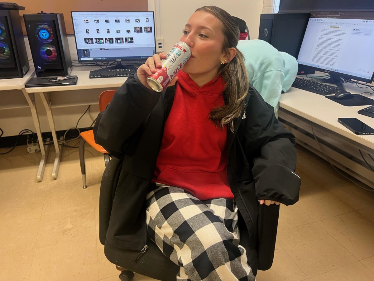 Violet Doyle '26 enjoys a Bubbl'r during class. Bubbl'r has become a popular drink among GHS students, but its high caffeine content has raised concerns among teachers.