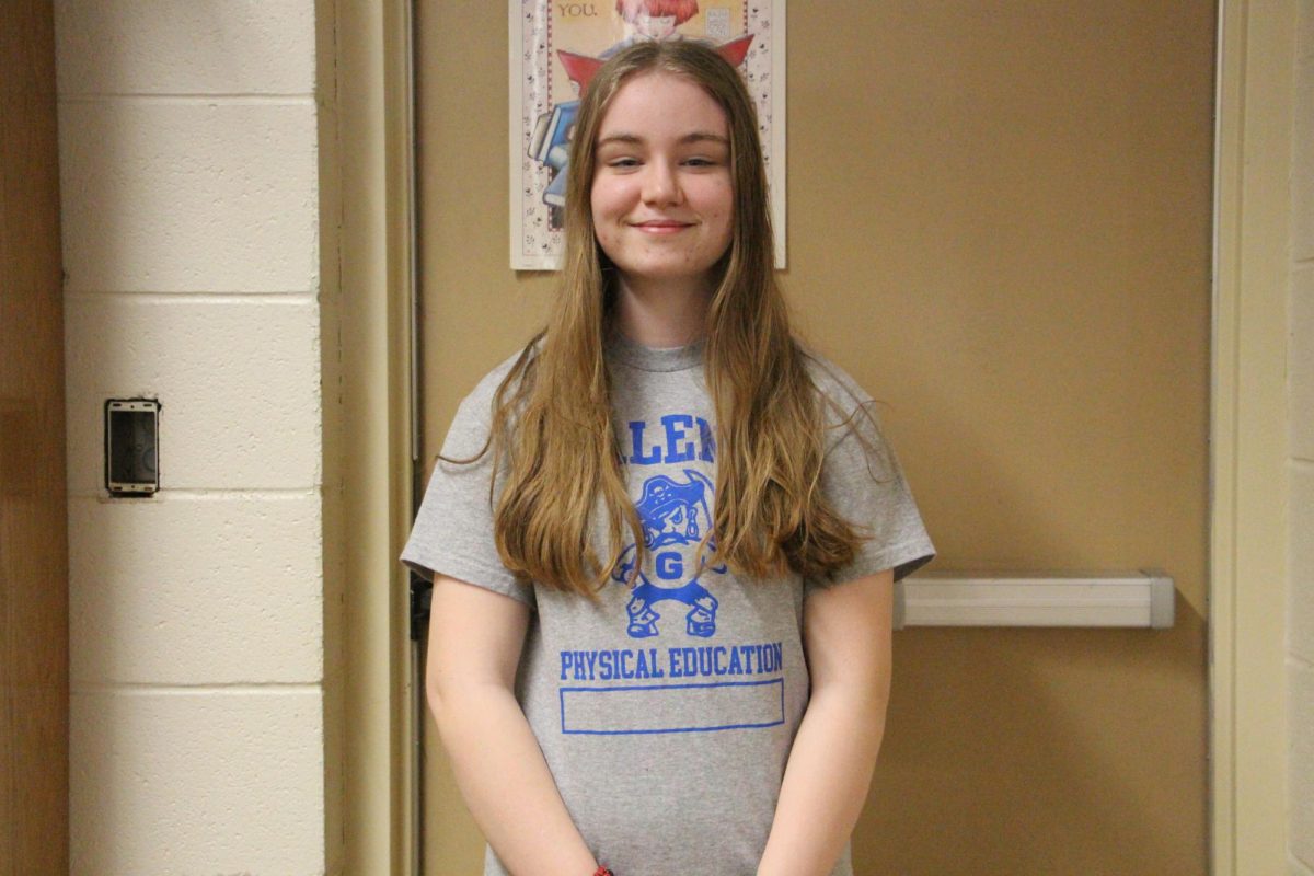 New Beginnings! Isabella Haugh ‘28 smiles brightly in the library. Haugh ‘28 is one of GHS’s new students this semester. She comes from Chicago and made it to Galena! “Everyone has been very welcoming and the people are very friendly,” said Haugh ‘28.