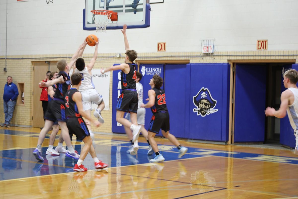 AND ONE! Braden Kevern ‘25 is fighting through contact to try and keep Galena in the lead. “After I hit that three, I felt energized and I wanted to let the team know I can get to the rim as well as I can shoot the 3,” said Kevern ‘25. 