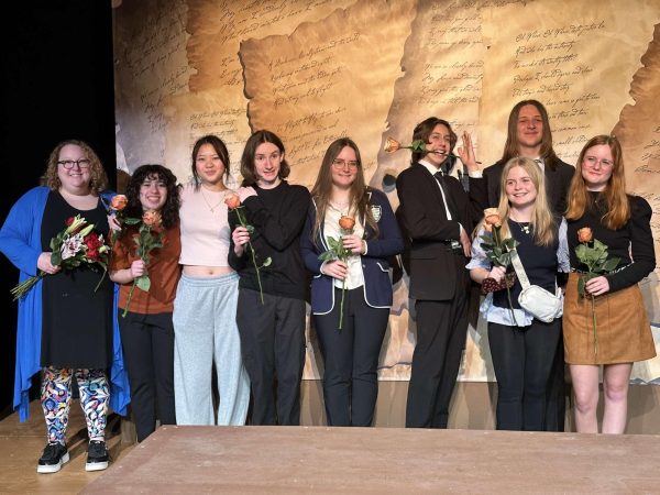 Going out with a bang! The GHS Speech team pictured at their annual speech showcase. Seven Smith ‘28 said, “I think the showcase went really well, it was a good chance for people to see what we’re doing.” The Speech team has regular practices after school.