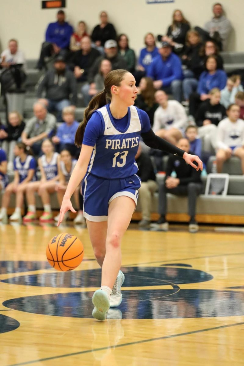 Galena’s Leah Heller bringing to ball up the court look for her first option. 