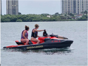 Ell Law ‘27 and Lydia Connor ‘27 riding a jet ski in Miami during their spring break vacation. “ We were jet skiing around Miami looking at all of the boats and houses. We were also looking for dolphins and other animals,” said Law.