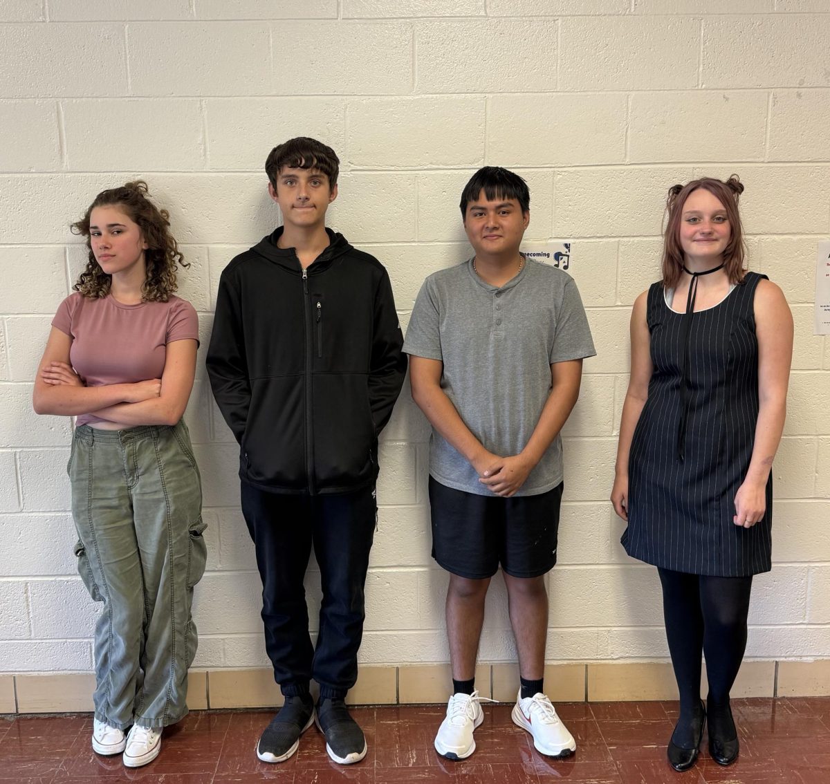 Beginnings of a new year! Allana Pithound ‘29, Michael Foley ‘28, Marck Hernandez, and Briar Winter ‘29 pose for a photo in the halls of GHS. They’ve come from quite different walks of life, but have all gathered here in Galena. “My experience here has been pretty good. I’m super excited about everything here!” said Winter.