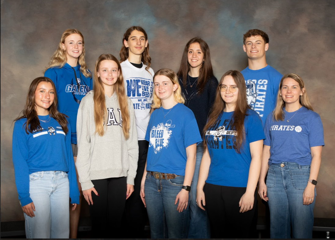 Influential ambassadors: the 2024-25 Student Advisory Council smiling for a picture in the yearbook. The group of students championed many changes to GHS students, including the Special Olympics Polar Plunge and the Latin Honor System used at Graduation. “We talk about certain ideas and compromises to problems in our school,” says Mrs. Hawkins.